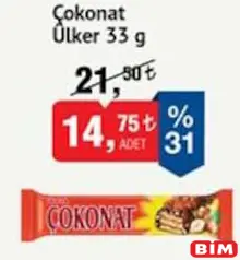 ÜLKER ÇOKONAT GOFRET 33 G